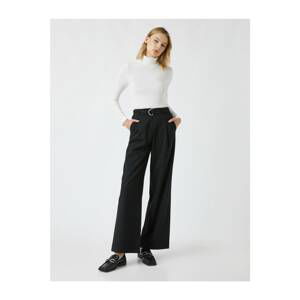 Koton Palazzo Wide Leg Belted Trousers