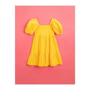 Koton Girl Yellow Short Sleeve Dress Cotton