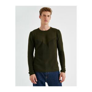 Koton Men's Khaki Crew Neck Sweater