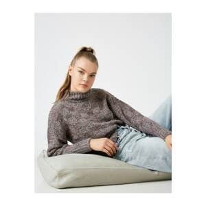 Koton Stand Up Collar Multicolored Knitwear Sweater
