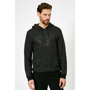 Koton Men's Black Printed Sweatshirt