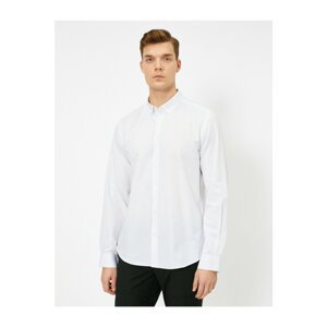 Koton Minimal Patterned Buttoned Collar Slim Fit Smart Shirt