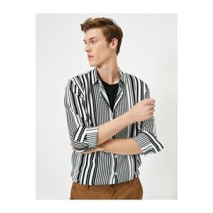 Koton Men's Black Striped Shirt