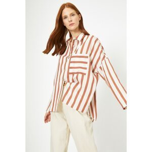Koton Women's Long Sleeve Striped Shirt