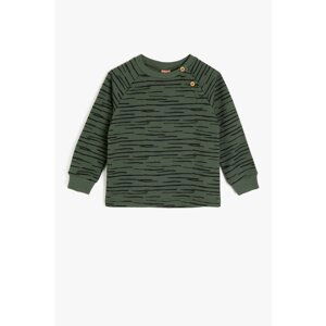 Koton Green Baby Boy Button Detailed Sweatshirt