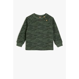 Koton Green Baby Boy Button Detailed Sweatshirt