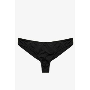 Koton Women's Black Low Waist Lace Detailed Ribbon Detailed Brazilian Panties