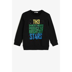 Koton Boy's Black Printed Front Sweatshirt