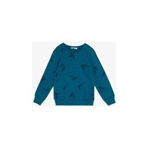 Koton Boys Green Green Kids Patterned Sweatshirt