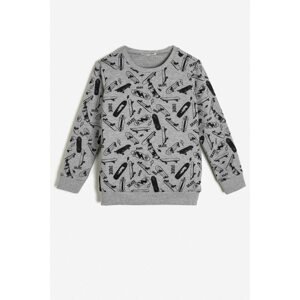 Koton Boys' Gray Patterned Gray Children's Patterned Sweatshirt