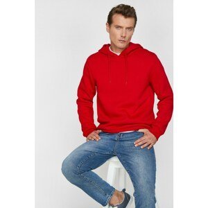 Koton Men's Red Hoodie Sweatshirt