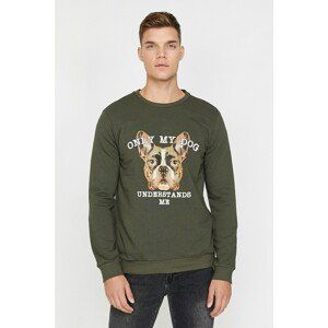 Koton Men's Green Printed Sweatshirt