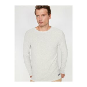 Koton Men's Ecru Crew Neck Sweater