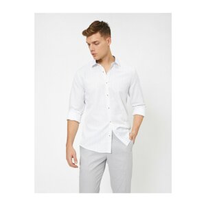 Koton Men's White Patterned Shirt