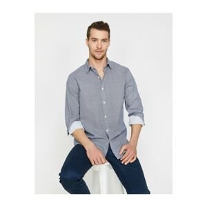 Koton Men's Blue Patterned Patterned Shirt