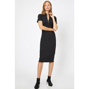 Koton Women's Black Zipper Detailed Dress