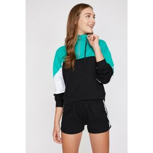 Koton Women's Green Zipper Detailed Sweatshirt