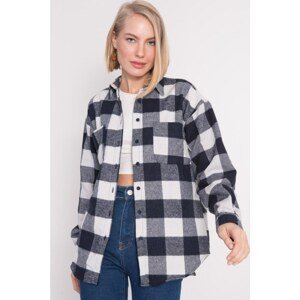 BSL Navy blue and white checked shirt