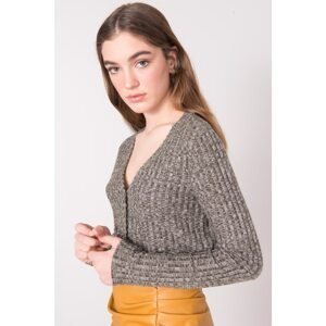 Short striped khaki sweater BSL