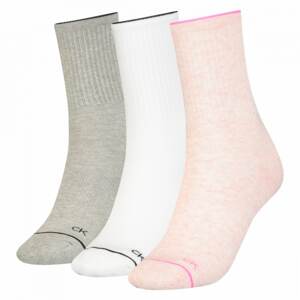 Calvin Klein Set of three pairs of women's socks in gray, white and pink Calvin - Ladies