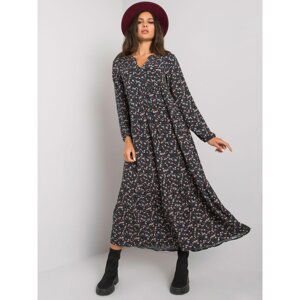 Dark blue viscose maxi dress