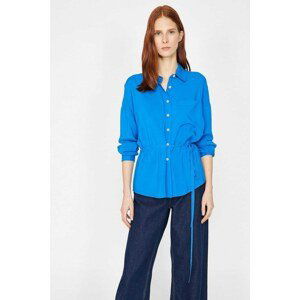 Koton Women's Blue Tie Waist Shirt