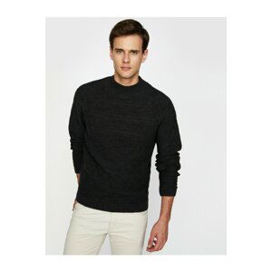 Koton Men's Anthracite Crew Neck Knitwear Sweater