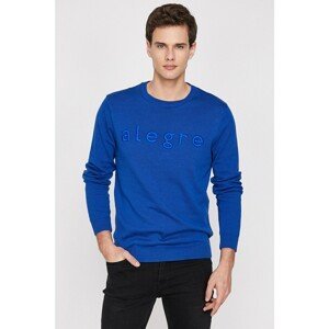Koton Men's Blue Printed Sweater