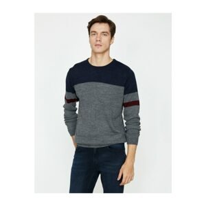 Koton Men's Gray Striped Sweater