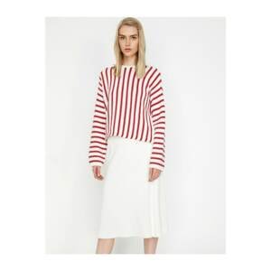 Koton Women's Red Striped Sweater