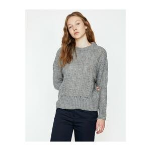 Koton Women's Gray Knitted Sweater