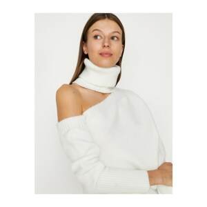 Koton Women's White Shoulder Detailed Sweater