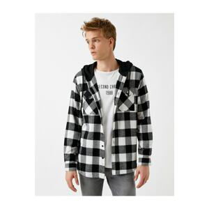 Koton Men's Black Plaid Shirt