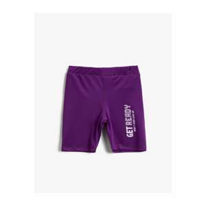 Koton Girl Purple Slogan Leggings