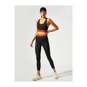 Koton Waist Detailed Black Leggings