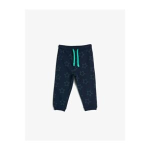 Koton Baby Boy Navy Blue Normal Waist Printed Waistline Sweatpants