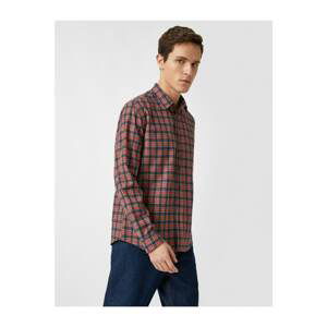 Koton Checkered Long Sleeve Classic Collar Shirt