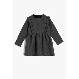 Koton Baby Girl Gray Frill Detailed Dress