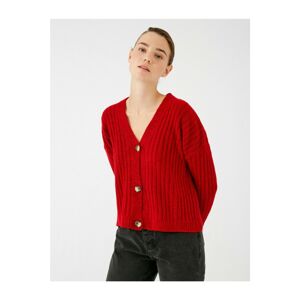 Koton V Neck Buttoned Knitwear Cardigan