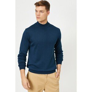 Koton Men's Navy Blue High Collar Knitwear Sweater