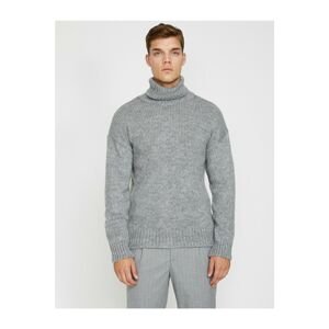 Koton Men's Gray Knitted Sweater
