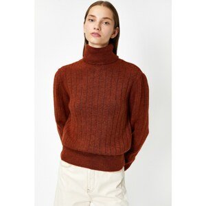 Koton Women's Brown Turtleneck Sweater