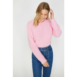 Koton Women's Pink Crew Neck Sweater