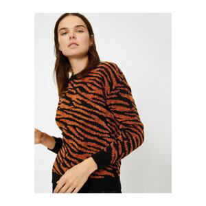 Koton Women's Zebra Patterned Sweater
