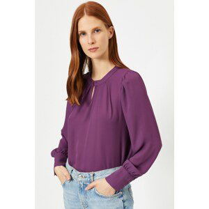 Koton Women's Purple Collar Detailed Blouse