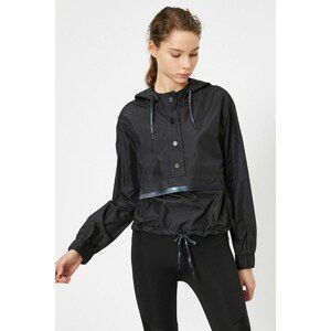 Koton Women's Black Button Detailed Coat