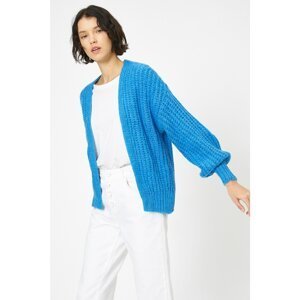Koton Women's Blue Knitted Cardigan