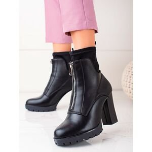 BESTELLE BLACK HEELED ANKLE BOOTS