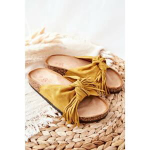 Slippers On The Cork Sole Yellow Taryne