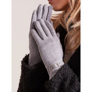 Women's gloves with grey buckle